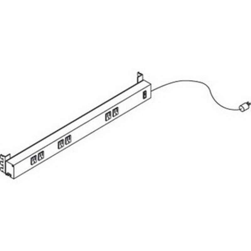 MTS-I Quick Ship Electrical Channel Assembly 28" with 3 Duplex Outlets, EZE Blue